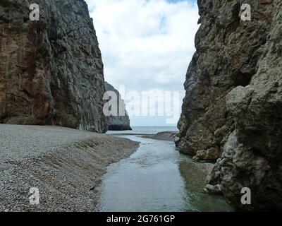 SA Calobra, Maiorca, Isole Baleari Foto Stock
