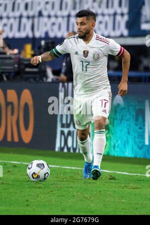 10 luglio 2021: Il Messico inoltra Jesus Corona (17) durante una partita della CONCACAF Gold Cup tra il Messico e Trinidad & Tobago allo stadio AT&T di Arlington, Texas, Messico e Trinidad & Tobago ha legato 0-0 Albert pena/CSM Foto Stock