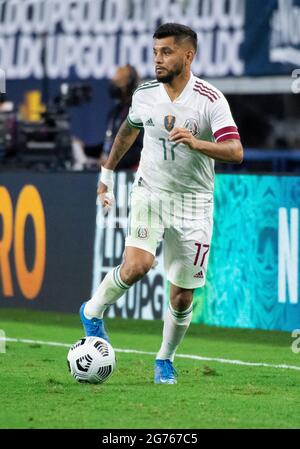 10 luglio 2021: Il Messico inoltra Jesus Corona (17) durante una partita della CONCACAF Gold Cup tra il Messico e Trinidad & Tobago allo stadio AT&T di Arlington, Texas, Messico e Trinidad & Tobago ha legato 0-0 Albert pena/CSM Foto Stock