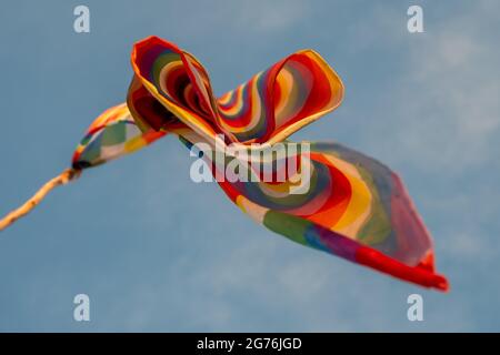 Il Wiphala, emblema quadrato, bandiera per rappresentare alcuni popoli nativi delle Ande, Perù, Bolivia, Ecuador, Argentina, Cile e Colombia Foto Stock