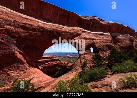 Arco divisorio nel giardino del diavolo Foto Stock