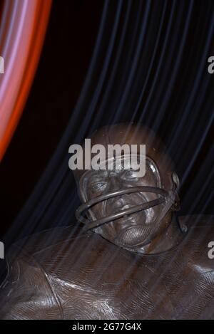 Statua di Jim Brown a Cleveland, Ohio Foto Stock