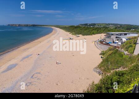 Tenby South Beach, Pembrokeshire, Galles, Regno Unito Foto Stock