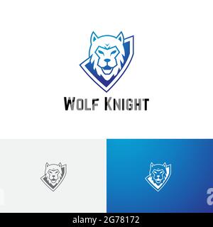 Logo del gioco strong Wolf Knight Wild Shield Esport Illustrazione Vettoriale