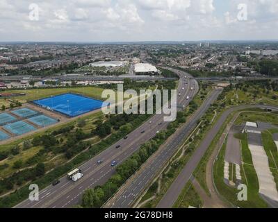 Queen Elizabeth Olympic Park Stratford East London immagine aerea 2021 Foto Stock