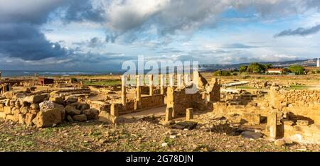 Antiche rovine nel parco archeologico di Paphos Cipro Foto Stock