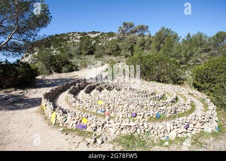 Luogo di culto a es Vedra, Ibiza Foto Stock