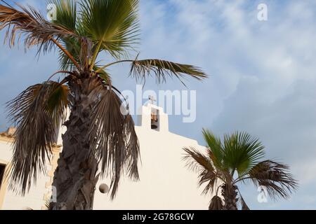 Chiesa del villaggio, Sant Francesc Xavier, Forementera Foto Stock