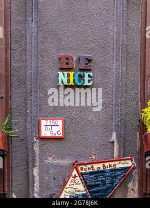 Lettere e cartelli a Budapest Foto Stock