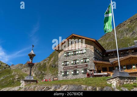 Europa, Austria, Tirolo, Alpi Stubai, Rifugio Dresdner nello Stubai Foto Stock