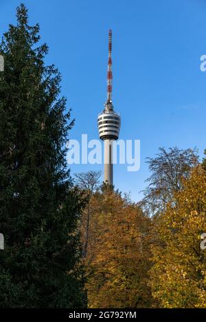 Europa, Germania, Baden-Wuerttemberg, Stoccarda, Torre televisiva di Stoccarda a Degerloch Foto Stock