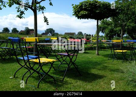 Giardino della birra Foto Stock