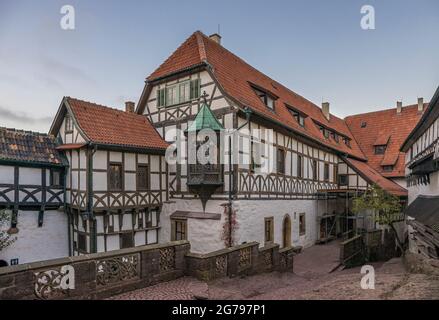 In Germania, in Turingia, Eisenach Wartburg di sera Foto Stock