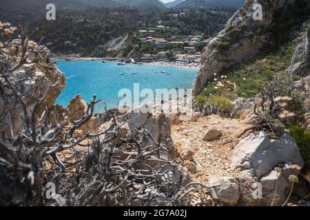 Agios Nikitas sull'isola di Lefkada in Grecia Foto Stock