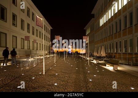 Germania, Baden-Wuerttemberg, Karlsruhe, Platz der Grundrechte. Foto Stock