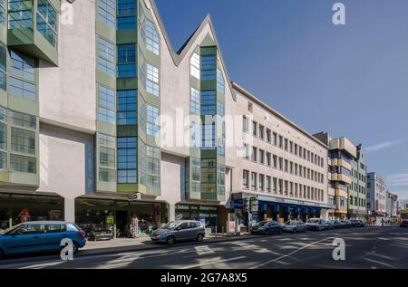 Germania, Oberhausen, Alt-Oberhausen, zona della Ruhr, basso Reno, Renania, Renania settentrionale-Vestfalia, NRW, Hauserzeile Havensteinstrasse, edifici commerciali e residenziali Foto Stock