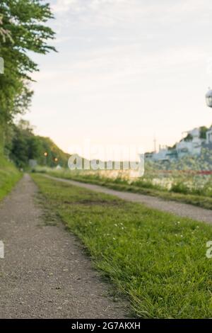 A Radeg sul canale di Kiel vicino al traghetto Landwehr, Germania. Foto Stock