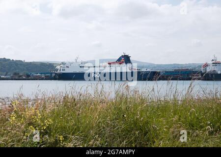 Port, Larne, Irlanda del Nord, Regno Unito. Data immagine: 01 luglio 2021 Foto Stock