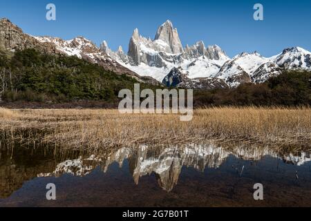 Il monte Fitz Roy, El Chalten, Argentina Foto Stock