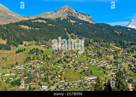 Chalet e case vacanze a Les Diablerets, Vaud, Svizzera Foto Stock