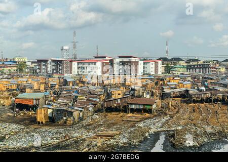 Maokokoko mercato galleggiante Lagos, Nigeria Foto Stock