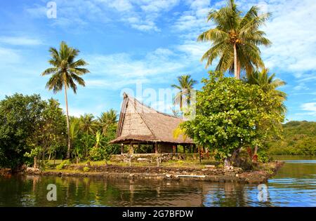 Casa per uomini, Sala riunioni, Chiefs, Isola di Yap, Isole Yap, Stati federati di Micronesia, Casa degli uomini, Stati Federati di Micronesia Foto Stock