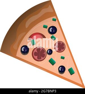 Pizza realistica con pepperoni e diversi tipi di salse e formaggi - illustrazione vettoriale Illustrazione Vettoriale