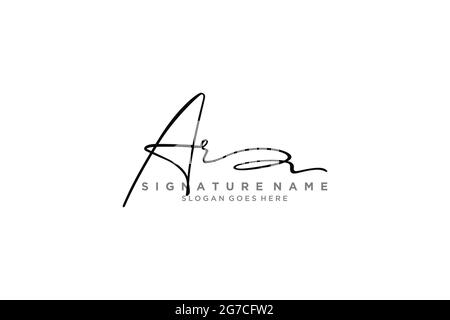 AR Letter Signature Logo Template elegante logo firmato simbolo modello icona vettoriale Illustrazione Vettoriale