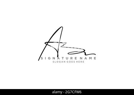 AZ Letter Signature Logo Template elegante logo firmato simbolo modello icona vettoriale Illustrazione Vettoriale