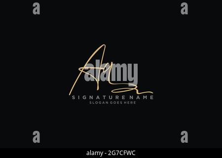 AQ Letter Signature Logo Template elegante logo Logo simbolo modello simbolo icona vettoriale Illustrazione Vettoriale