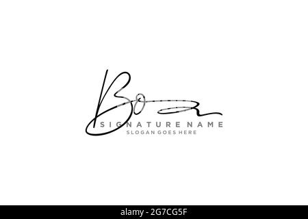 BO Letter Signature Logo Template elegante logo firmato simbolo modello icona vettoriale Illustrazione Vettoriale