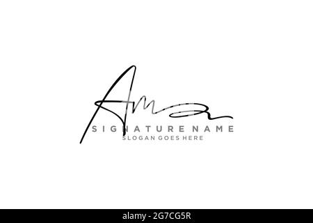 AM Letter Signature Logo Template elegante logo firmato simbolo modello icona vettoriale Illustrazione Vettoriale