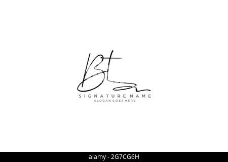 BT Letter Signature Logo Template elegante design logo segno simbolo modello icona vettoriale Illustrazione Vettoriale