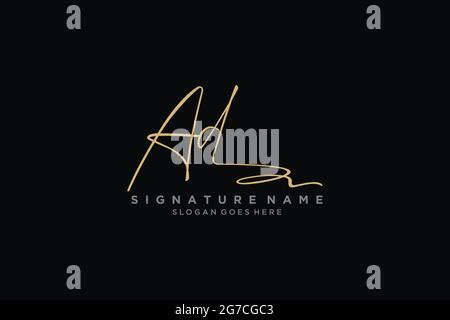 ANNUNCIO Letter Signature Logo Template elegante logo firmato modello simbolo icona vettoriale Illustrazione Vettoriale