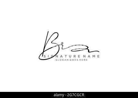 BR Letter Signature Logo Template elegante logo firmato simbolo modello vettore icona Illustrazione Vettoriale