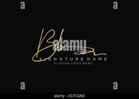 BB Letter Signature Logo Template elegante logo firmato modello simbolo icona vettoriale Illustrazione Vettoriale
