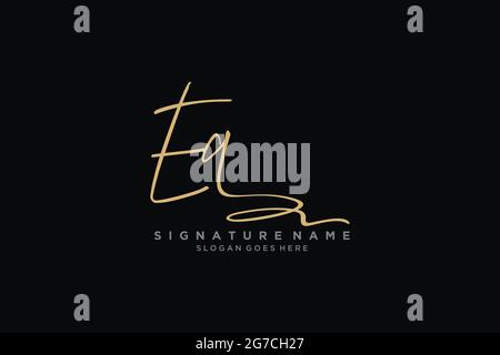 EQ Letter Signature Logo Template elegante logo firmato simbolo modello icona vettoriale Illustrazione Vettoriale