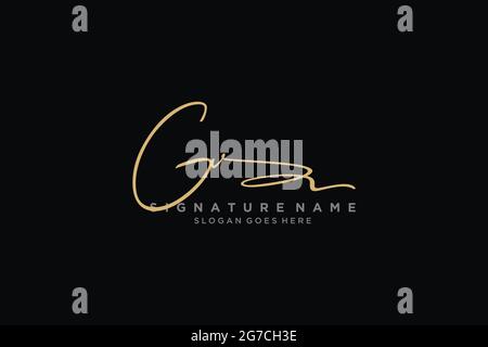 GV Letter Signature Logo Template elegante logo firmato modello simbolo icona vettoriale Illustrazione Vettoriale