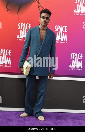 Los Angeles, California, USA 12 luglio 2021 Rapper Duckwrth, alias Jared Lee, partecipa alla prima mondiale di Warner Bros. Pictures 'Space Jam: A New Legacy' al Regal L.A. LIVE at 800 W. Olympic Blvd il 12 luglio 2021 a Los Angeles, California, USA. Foto di Barry King/Alamy Live News Foto Stock