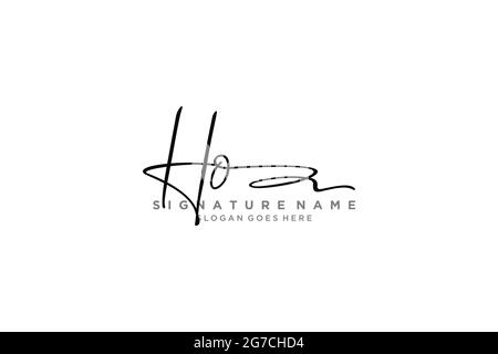 HO Letter Signature Logo Template elegante logo firmato simbolo modello icona vettoriale Illustrazione Vettoriale