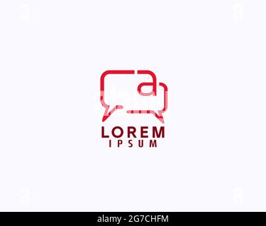 Lettera iniziale UN messaggio Logo design può essere utilizzato come segno, icona o simbolo, vettore a livelli completi e facile da modificare e personalizzare dimensioni e colore, compatibile Illustrazione Vettoriale