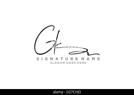 GK Letter Signature Logo Template elegante logo firmato simbolo modello icona vettoriale Illustrazione Vettoriale