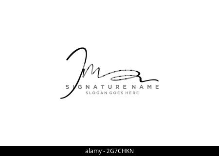 IM Letter Signature Logo Template elegante logo firmato modello simbolo icona vettoriale Illustrazione Vettoriale