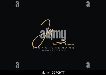 JQ Letter Signature Logo Template elegante logo firmato simbolo modello icona vettoriale Illustrazione Vettoriale