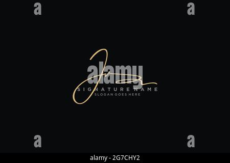 JV Letter Signature Logo Template elegante logo firmato simbolo modello icona vettoriale Illustrazione Vettoriale