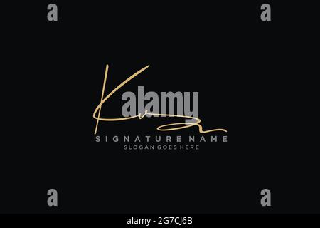 KV Letter Signature Logo Template elegante design logo simbolo modello simbolo icona vettoriale Illustrazione Vettoriale