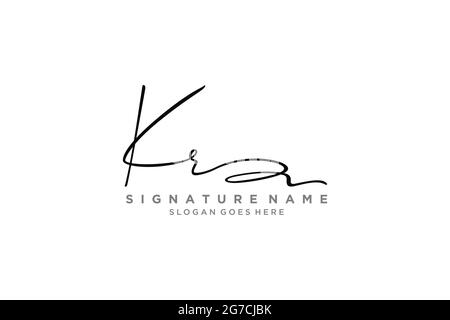 KR Letter Signature Logo Template elegante logo firmato simbolo modello icona vettoriale Illustrazione Vettoriale