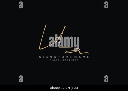 LD Letter Signature Logo Template elegante logo firmato simbolo modello icona vettoriale Illustrazione Vettoriale