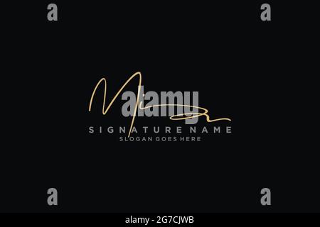 MI Letter Signature Logo Template elegante logo firmato modello simbolo icona vettoriale Illustrazione Vettoriale