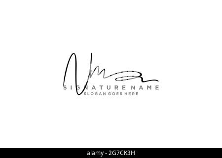 NM Letter Signature Logo Template elegante logo firmato simbolo modello icona vettoriale Illustrazione Vettoriale